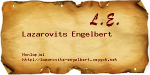 Lazarovits Engelbert névjegykártya